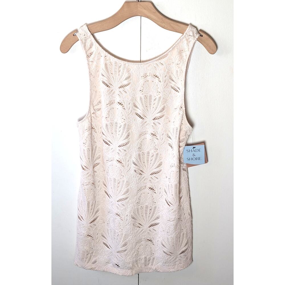 Shade & Shore Cream See Through Cover Up Shirt XS